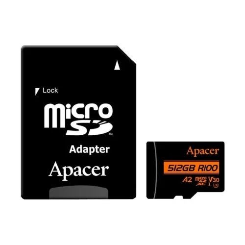Apacer R100 MicroSDXC UHS-I U3 V30 A2 512GB Class-10 Memory Card With Adapter  Product ID 1014529