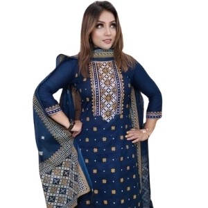 Unstitched High Quality Cotton Block Print Three Piece For Women - Experience the Blend of Fashion and Comfort with This Exclusive Cotton Set