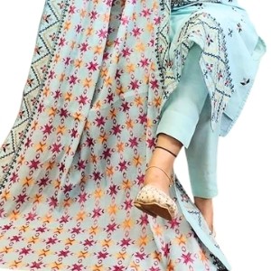 Unstitched High Quality Cotton Block Print Three Piece