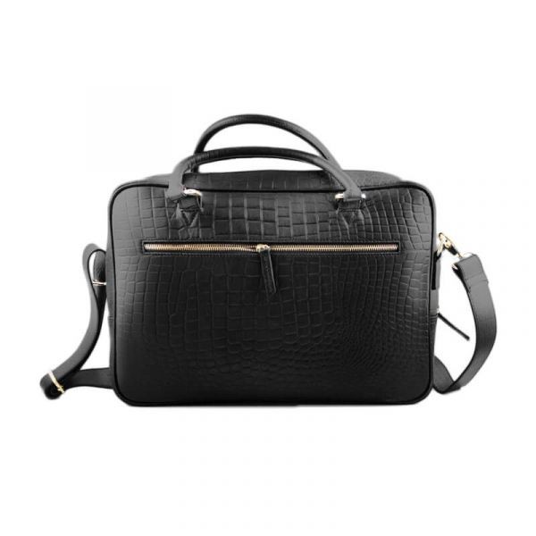 CROCO PRINT LEATHER BRIEFCASE OFFICIAL BAG BLACK FOR MEN SB-W15  Product ID 1008420