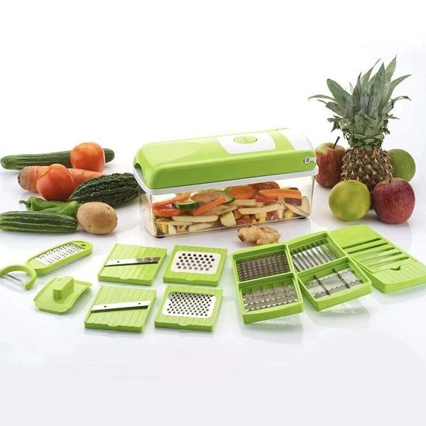 PLATINUM 16-In-1 Quicker Vegetable Chipper Slicer Grater & Chopper Vegetable & Fruit Grater & Slicer (1 Chopper, 16 Slicer)  Product ID 1015155