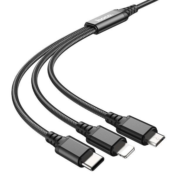 Hoco X76 Super, 3-In-1 Charging Cable, For Lightning / Micro-USB / Type-C  Product ID 1015597