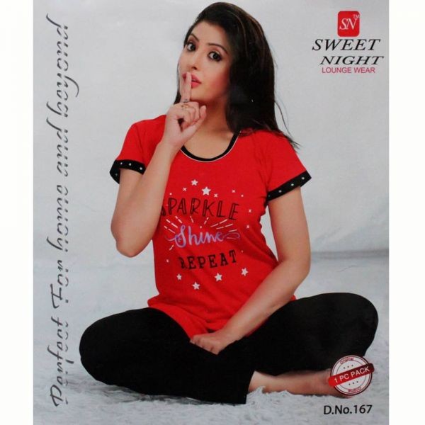 Ladies Sleepwear- 2piece (Red And Black)  Product ID 106255      Skip to the end of the images gallery