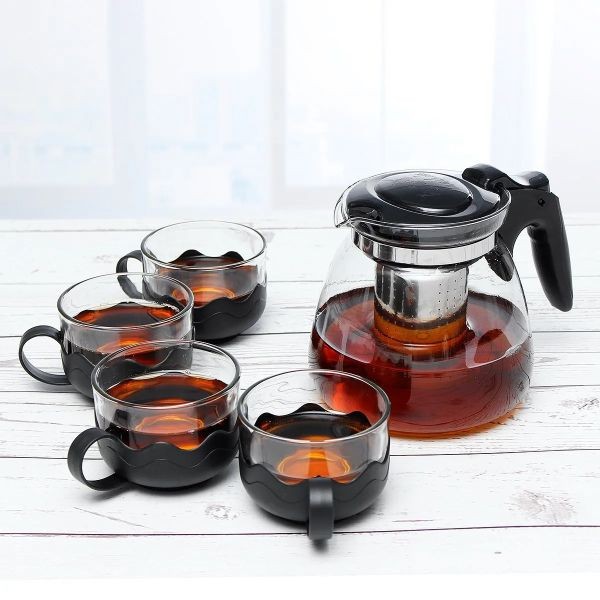 900ml Glass Teapot Elegant Kitchen Cup Special Tea Gift Set 5pcs  Product ID 1015022