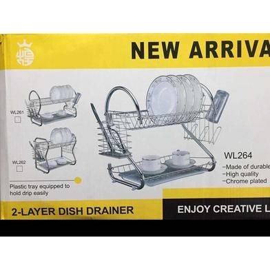 2 Layer Multipurpose Kitchen Dish Drainer Rack - WL264