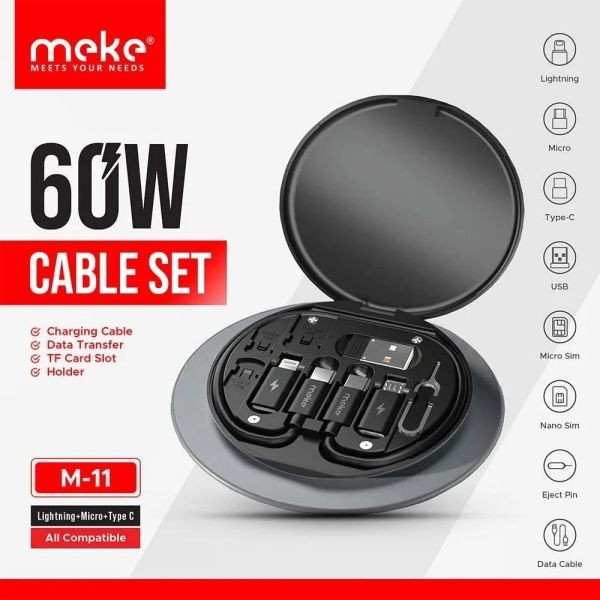 Meke M-11 60W Multifunction 6-In-1 Charging Data Cable Set  Product ID 1015776